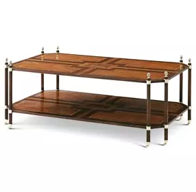 English Cabinet Maker Completon Rectangular Regency Tiers Cocktail Table