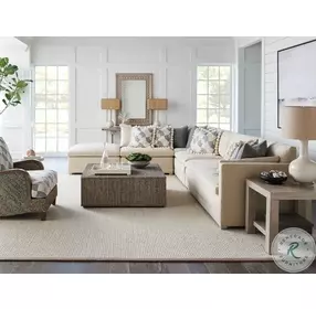 Malibu Taupe And Mocha Decker Woven Cocktail Table By Barclay Butera