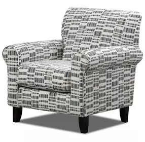 Universal Denim Ivory and Blue Upholstered Accent Chair