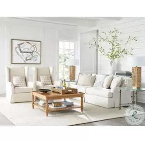 Laguna Light Nutmeg Temple Square Cocktail Table by Barclay Butera