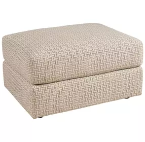 Millington Beige and Brown Upholstered Bumper Ottoman by Barclay Butera