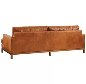 Horizon Caramel Leather Upholstered 88" Sofa