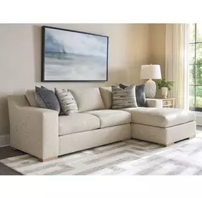 Shaws Cove Brown 2 Piece Modular Sectional with Pillows by Barclay Butera
