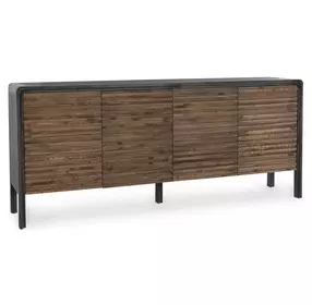 Elodie Black and Natural 4 Door Buffet