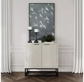 Flint Coastal White 2 Door Accent Cabinet
