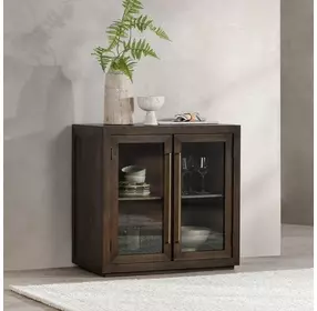 Bradley Landmark Brown 2 Glass Door Accent Cabinet