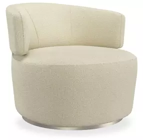 Olympia Oatmeal Performance Fabric Upholstered Swivel Accent Chair
