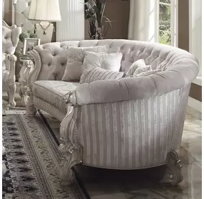 Versailles Ivory 109" Sofa with Nailhead Trim