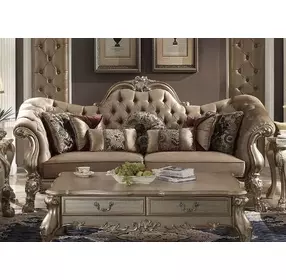 Dresden Brown Living Room Set with Nailhead Trim