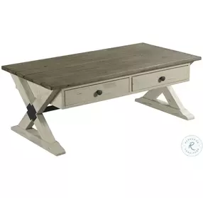 Reclamation Place Willow And Sun Dried Natural Trestle Rectangular Occasional Table Set