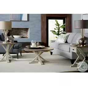 Reclamation Place Willow And Sun Dried Natural Round Cocktail Table