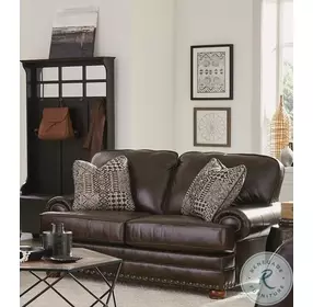 Roberto Cocoa Italian Top Grain Leather Match 79" Loveseat