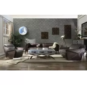 Porchester Distress Chocolate Leather 94" Sofa