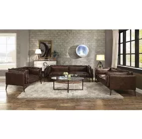 Porchester Distress Chocolate Leather 71" Loveseat