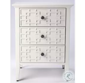 Kinsley Glossy White 3 Drawer Accent Chest