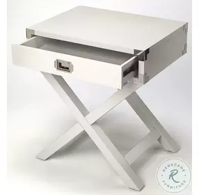 Anew White Campaign Side Table