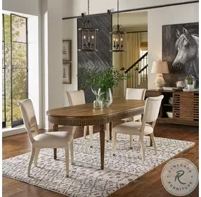 French Tan Antique Reproduction Dining Table