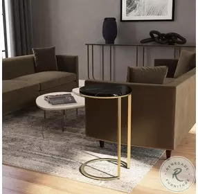 Shounderia Black Marble Marble Accent Table