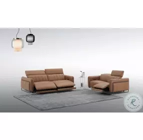 President Cognag Leather Sofa