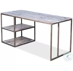 52874 Silver Marble Top Open Home Office Set