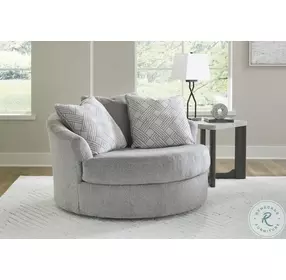 Casselbury Cement Oversized Swivel Accent Chair