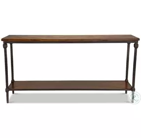 Hunter Brown Parquet Double Console Table