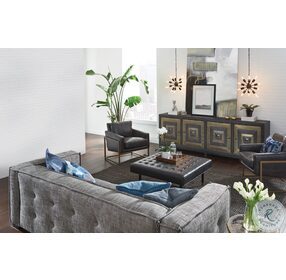 Ken Black And Brown Leather Club Chair