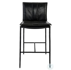 Mayer Black Leather 26" Counter Height Stool