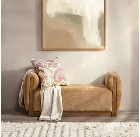 Soraya Spiced Amber Upholstered 61" Accent Bench