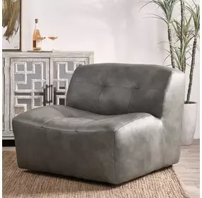 Gabriel Storm Gray Leather Upholstered Accent Chair