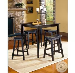 Saddleback Black 24" Counter Height Stool Set of 2