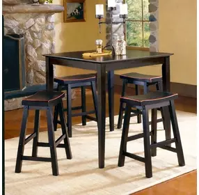 Saddleback Black 18" Stool Set of 2
