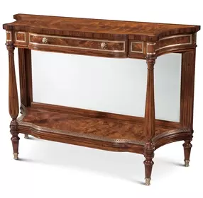 TA Originals Ramsey Mahogany and Gold Rectangular The Fine Mirror Back Console Table