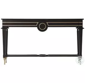 Mid Century Black And Gold 61" Rectangular Console Table