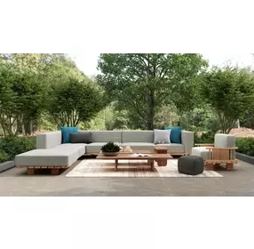 Hudson Gray Upholstered Outdoor Accent Chair