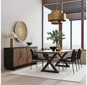 Mayer Jet Black Leather Upholstered Dining Chair Set of 2