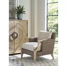 Treadwell Brown Upholstered Accent Chair with Nailhead Trim by Barclay Butera