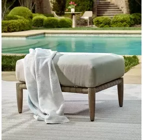 Grafton Dove Upholstered Outdoor Rectangular Ottoman