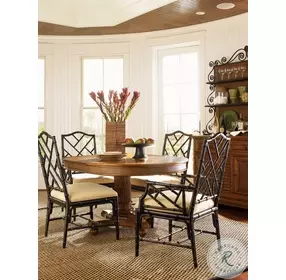 Island Estate Golden Sand And Noche Black Ceylon Arm Chair