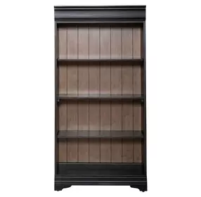 Vintner Hill Aged Charcoal and Caramel 60" Bookcase