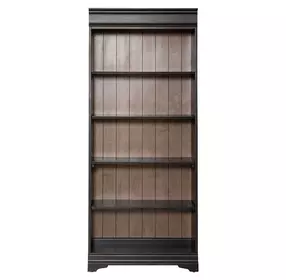 Vintner Hill Aged Charcoal and Caramel 72" Bookcase