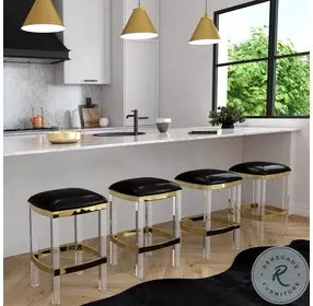 Jordan Acrylic and Black Counter Stool