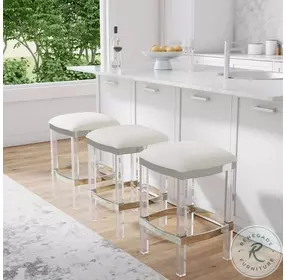 Jordan Acrylic and White Counter Stool