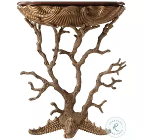 Gilt Grotto Georgian Accent D Shape 27" Console Table