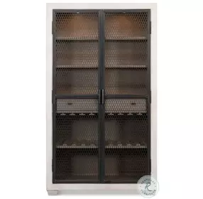 Vineyards Bungalow White And Gunmetal Bar Cabinet
