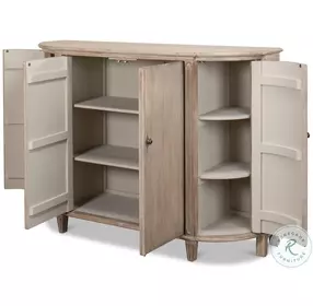 Brooks Stone Grey Demilune Cabinet
