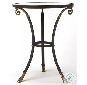 Meurice Black Glass and Metal Accent Table