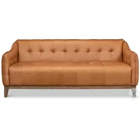 Isaac Light Harness Brown Leather Sofa