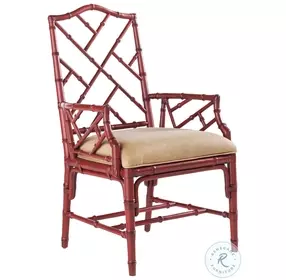 Island Estate Golden Sand And Sangria Red Ceylon Arm Chair