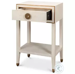 Gabriella Osprey White 1 Drawer Nightstand